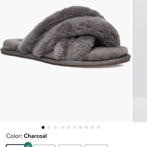 Ugh Gray Fur Slippers